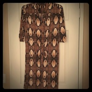 Snake print shirt dress